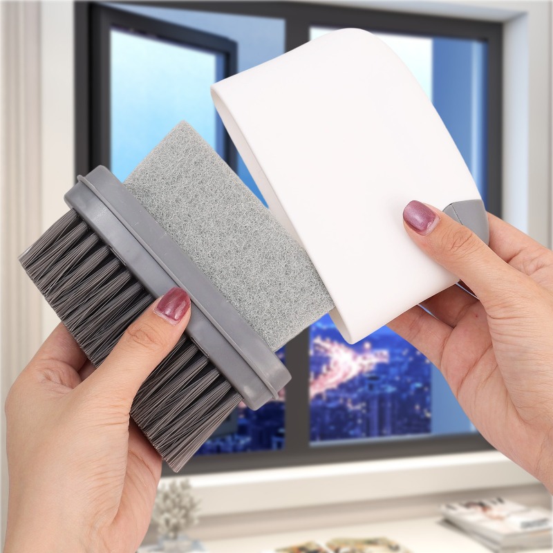 Multifunctional Cleaning Brush Window Frame Door Frame Cleaning Brush Hand-held Crevice Cleaner Resistant Track Cleaning Tools