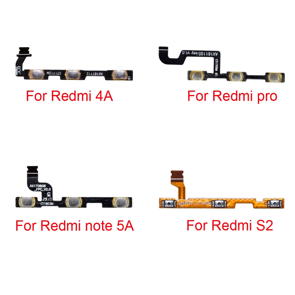 Cable flexible para botón de encendido para Xiaomi Redmi pro 4pro S2 3X 4X 4A 5A 3 4 5 pro, botón de encendido/apagado, Ket Flex para note 2 3 4 5, 1 Uds.