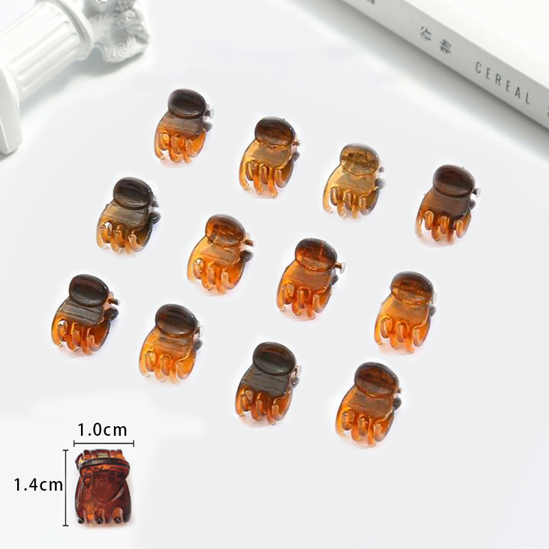 Mini pasadores coreanos de plástico para niña y mujer, pinzas para el pelo, pinzas de cangrejo para el pelo, herramienta de maquillaje, accesorios para el cabello, 12 Uds.: 09