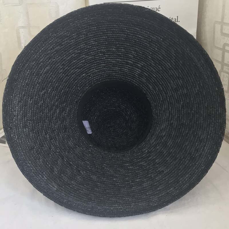 Kvinder stråhat klokke type 15cm stor bred skygge solhat afslappet naturlig hvede strå sommer strand hat skygge dame hat