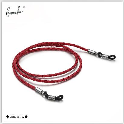 Antislip Dikke Ketting Met Twisted Beschermen Met Zonnebril Lanyards Man-Made Lederen Siliconen Gesp Voor Sport Bril band: Rood