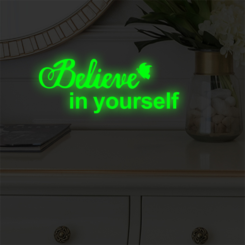 Glow in The Dark Inspirational Quotes Decals Motivational Luminous Stickers Positive Poster for Kids Living Room Wall Art Decor