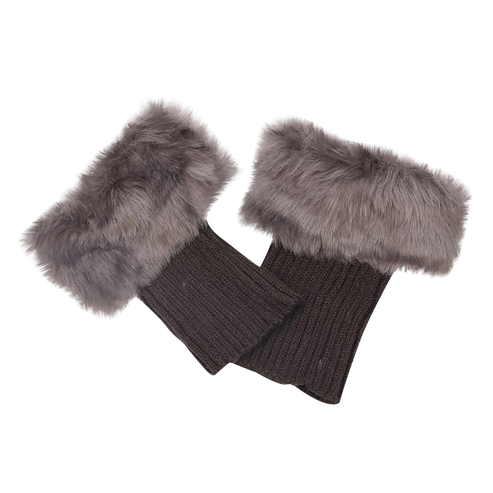 Frauen Mädchen Winter Verdicken Plüsch Stiefel Manschette Rippen Gestrickte Kurze Beinlinge Einfarbig Häkeln Gamaschen Deckel Socken 2 Paare: DY