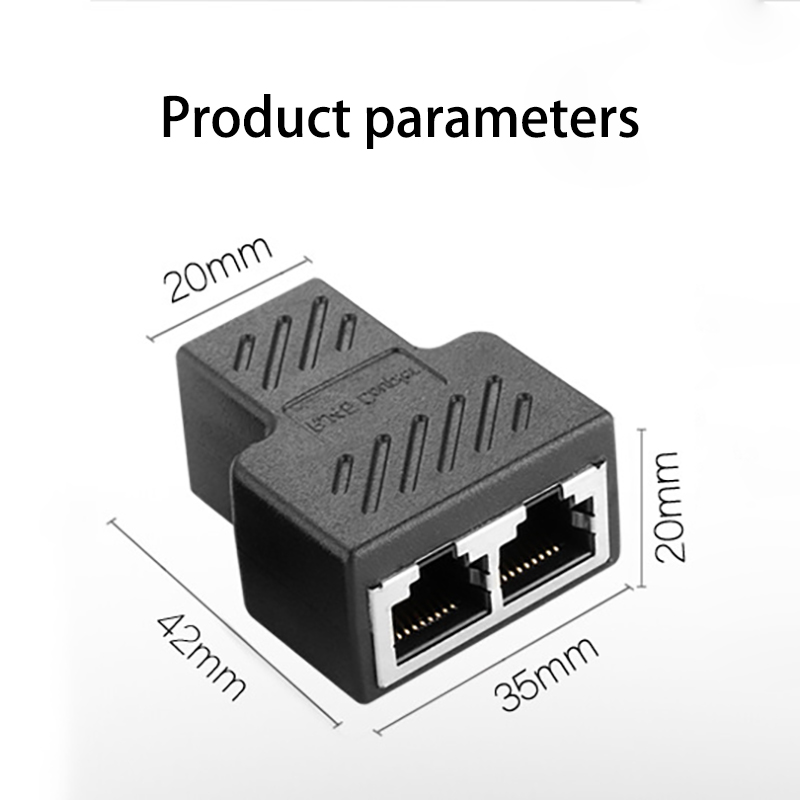 RJ45 Ethernet Connector Adapter 2 Stuks 1 Naar 2 Manieren Lan Kabel Splitter Extender Networking Extension Laptop Tv Box Splitter adapter