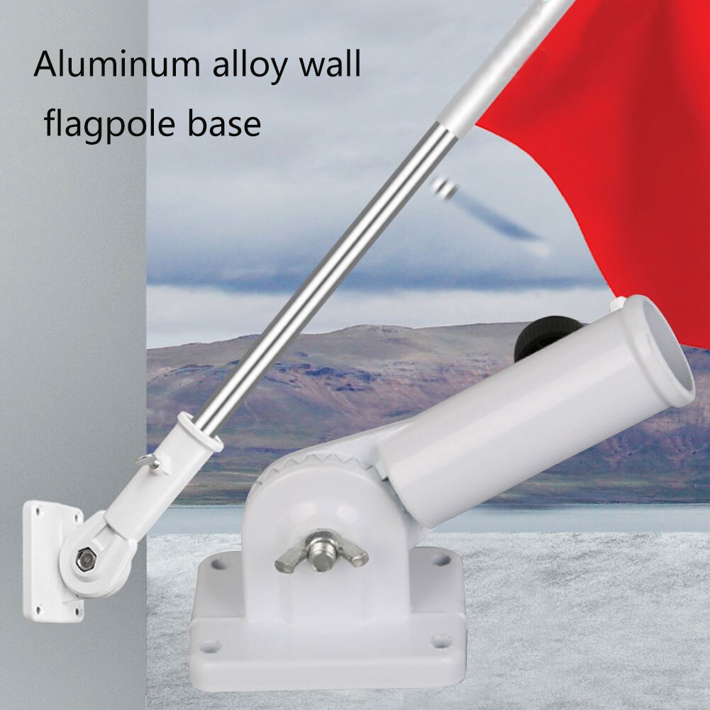Aluminium metal teleskopisk flagstang bærbar teleskopisk udtrækkelig flagstang kit + skrueholder monteringsbeslagssæt