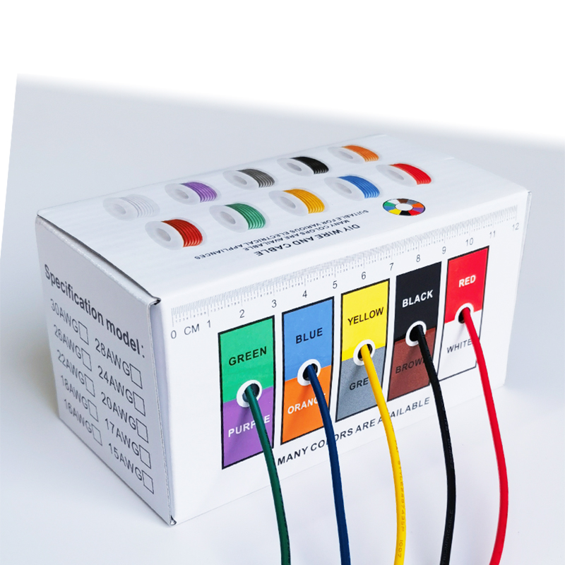 Cable eléctrico de 20-24AWG, cables flexibles de silicona, calibre 22, alambre de cobre estañado trenzado, 5 colores, 16,4 pies/5m cada uno o 32,8 pies/10m cada uno
