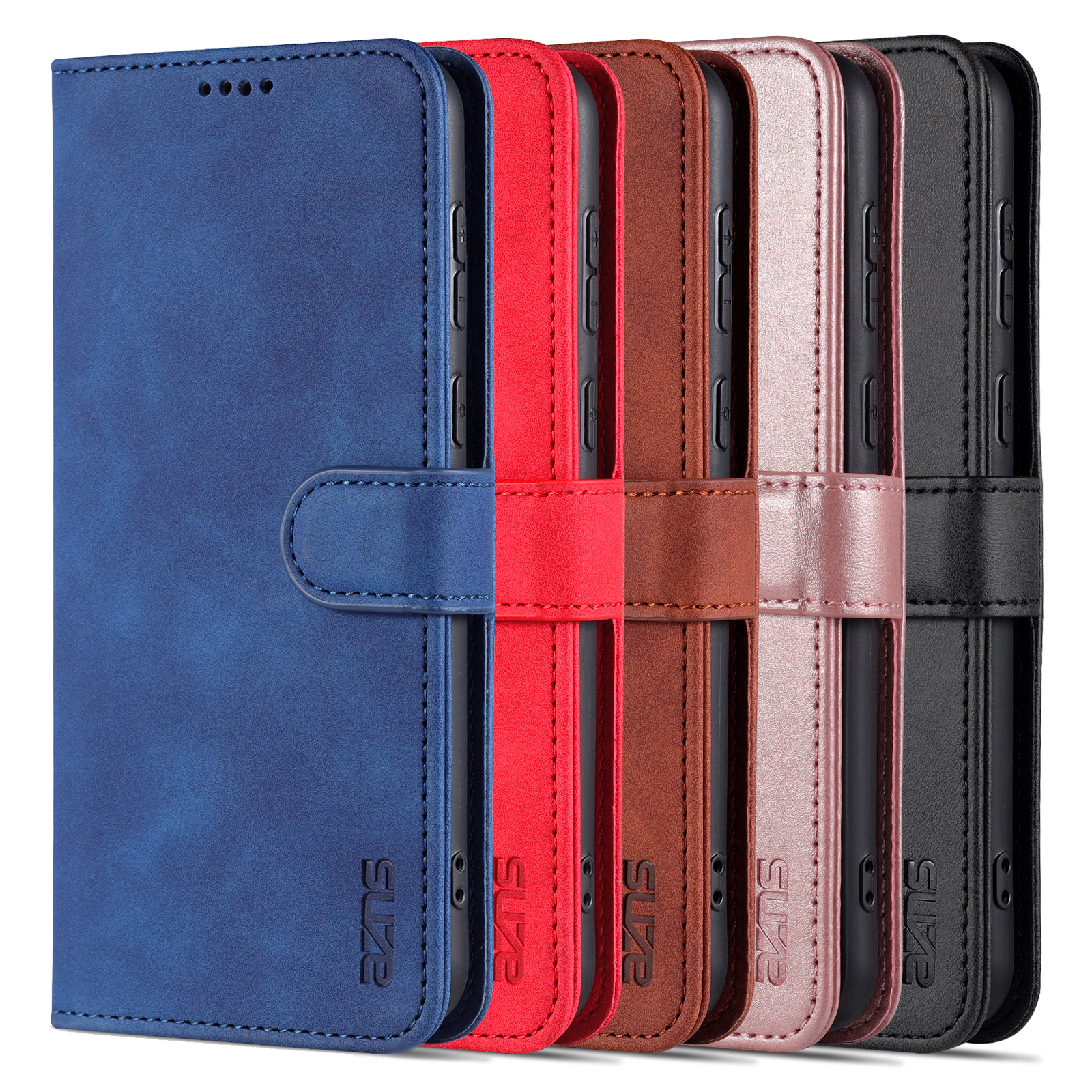 Wysokiej jakości etui z klapką do Huawei P50 Pro Pu skórzane etui na telefon etui ochronne z paskiem zamykającym AZNS