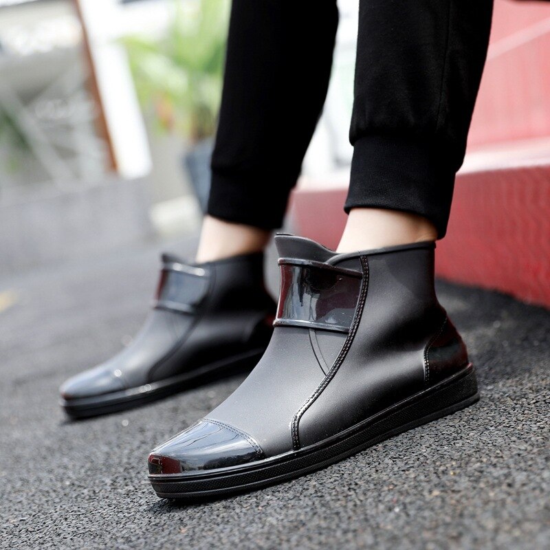 Zapatos Impermeables Para Hombre Talla 42 - Punta Redonda, Suela De Goma, Estilo Casual, Color Sólido