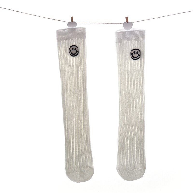 Chaussettes montantes en coton pour enfants et adolescents, bas bon marché, à la , pour filles et garçons: white