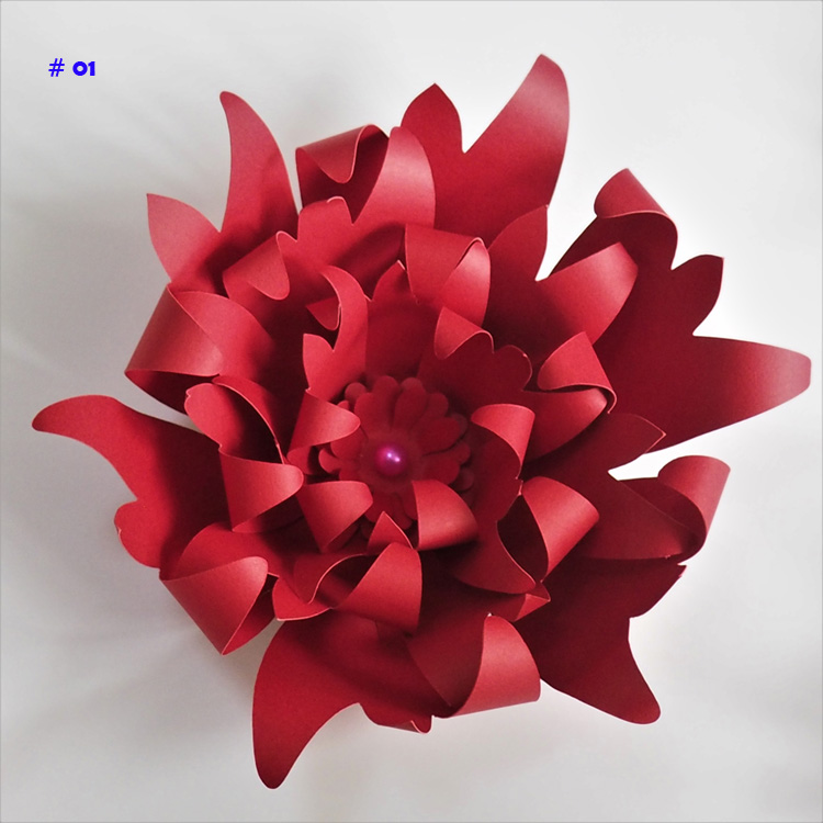 20CM Thick Cardstock Rose DIY Paper Flowers For Wedding & Event Backdrops Decorations Baby Nursery Wall Decor Video Tutorials: Red