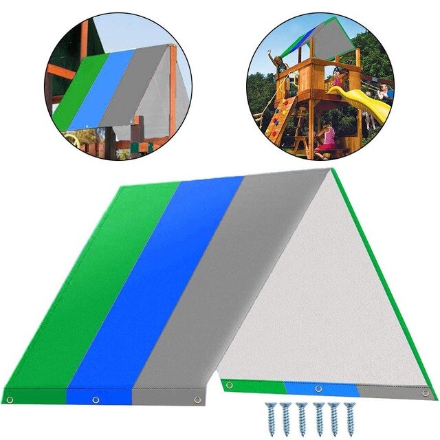 Balançoire extérieure parasol enfants bâche simple installation parasol aire de jeux toit abri de pluie neige et imperméable: 6