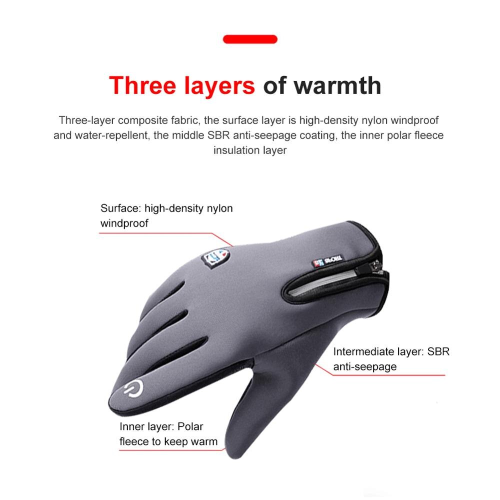 Waterdichte Winter Warme Handschoenen Mannen Ski Handschoenen Snowboard Handschoenen Motorrijden Winter Touchscreen Sneeuw Windstopper Handschoen