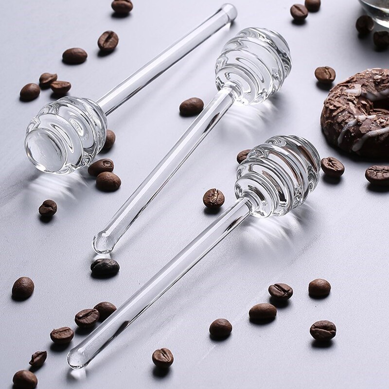 3Pcs Honing Dipper Sticks Glas Honing Lepel Siroop Dispenser Honing Stok Server Voor Honing Pot Jar Container Keuken Gadgets 6 Inch