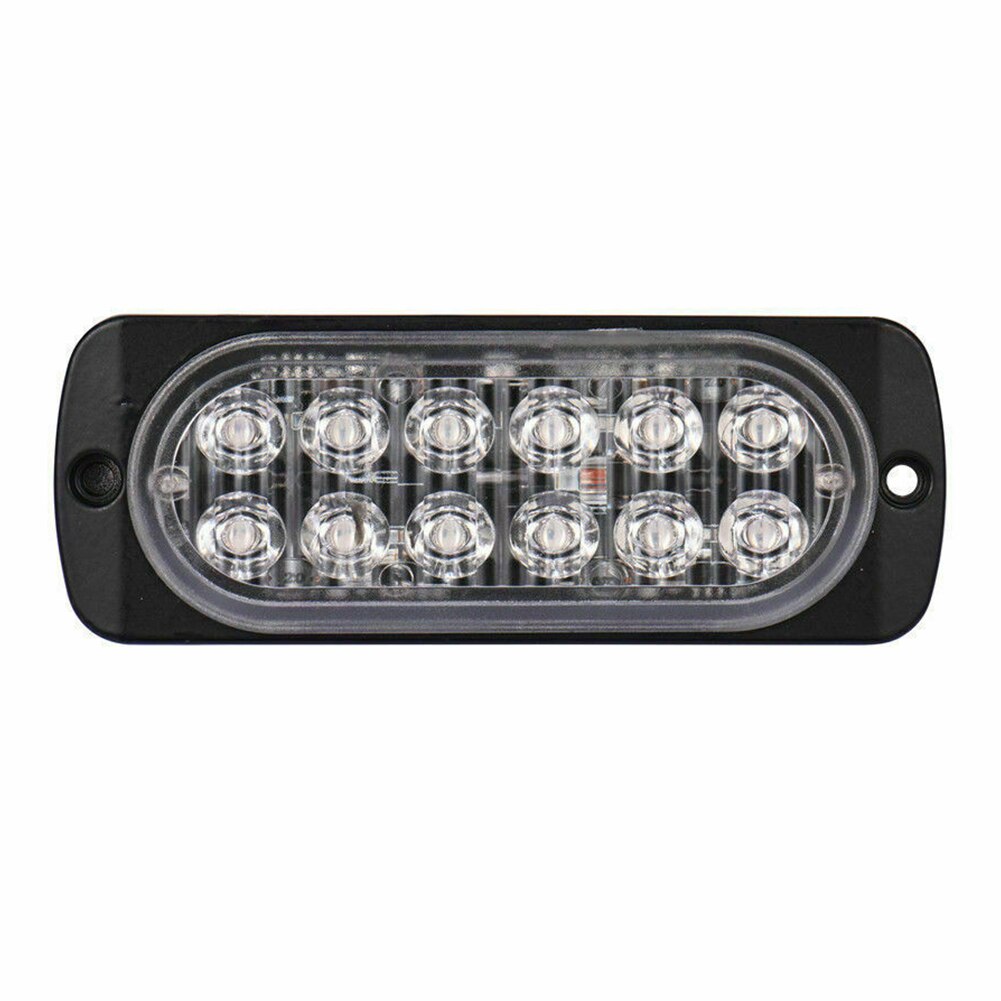 12LED blanco coche camiones Warns seguridad luces de Flash estroboscópicas urgentes 12V ~ 24V 12 LED Luz de coche blanco lámpara camiones advertencia luz