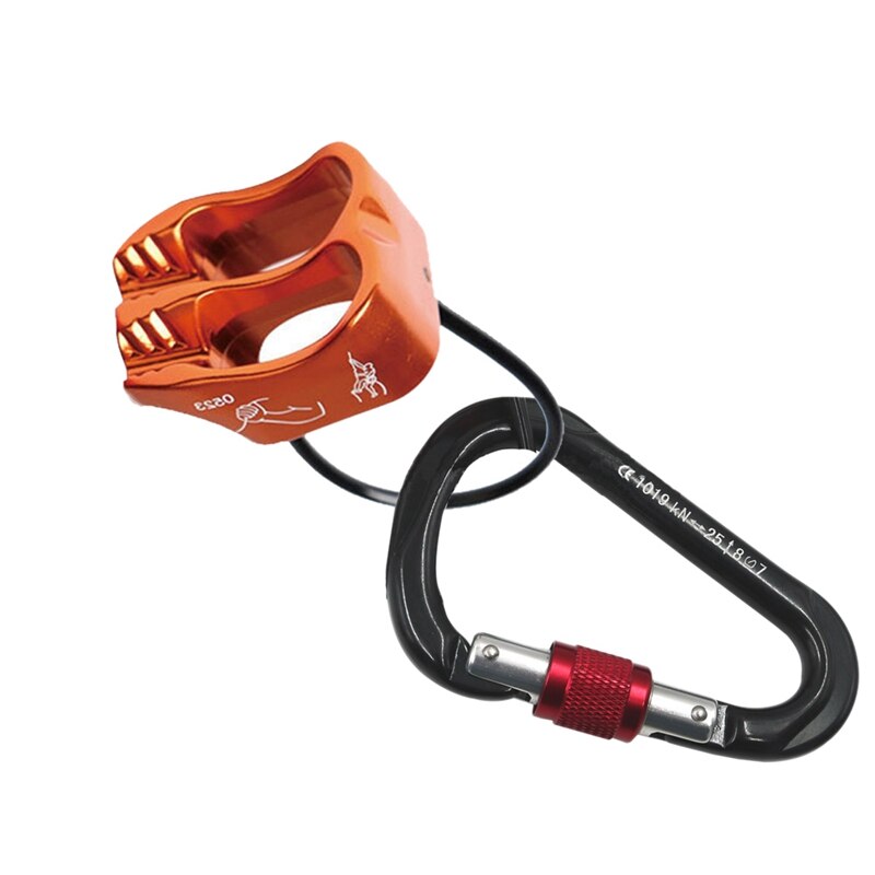 Rock Tree Climbing ATC Belay Rappel Device with Locking Carabiner Equip Gear 25KN for Climbing Rappelling