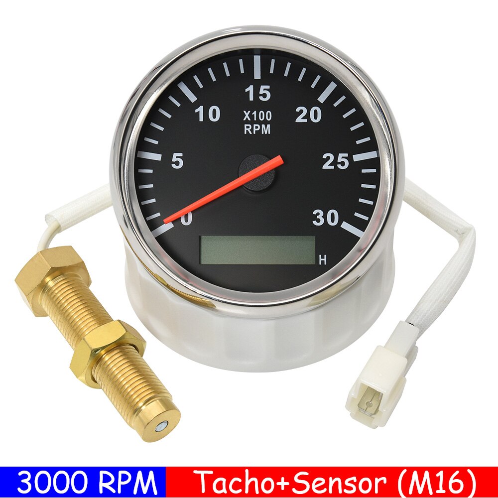 Tacómetro Digital para coche de gasolina diésel, medidor de RPM, 3K, 4K, 6K, 8K, RPM, 85mm: 3KRPM BS M16