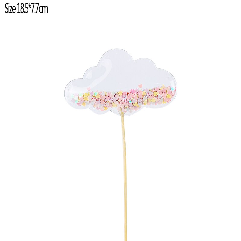 1pc Bling Crown Stars Hearts Cloud Cake Toppers Shiny Cupcake Topper for Wedding Baby Shower Birthday Party Cake Decorations: S14