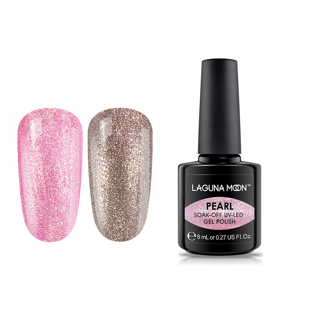 Lagunamoon glänzend Perle Gel Nagellack UV LED Tränken Weg Langlebige Mangel Mangel Manikübetreffend Gel Nagellack funkeln 8ml: 23006