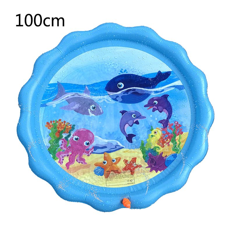 Opblaasbare Spray Water Kussen Kids Zomer Spelen Water Mat Gazon Games Pad Sprinkler Speelgoed Outdoor Bad Zwemmen Zwembad 100/130/150/170: A