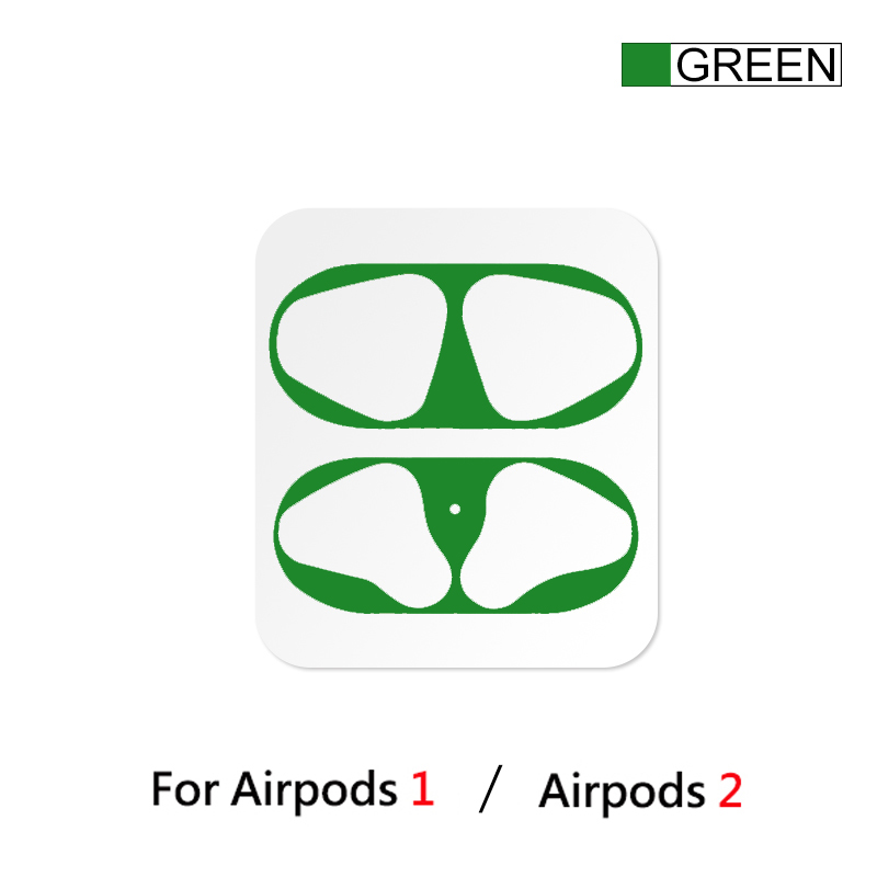 Film anti-poussière pour Apple AirPods 1/2, boîtier autocollant, Protection intérieure pour écouteurs, couvercle autocollant: gold