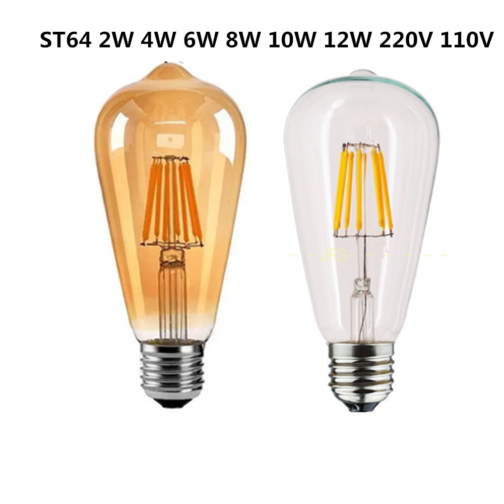 LED Edison Gloeilampen Gouden ST64 Dimbaar E27 B22 2W 4W 6W 8W 10W 12W 220V 110V 2700K 6000K 360 Graden Energielampen