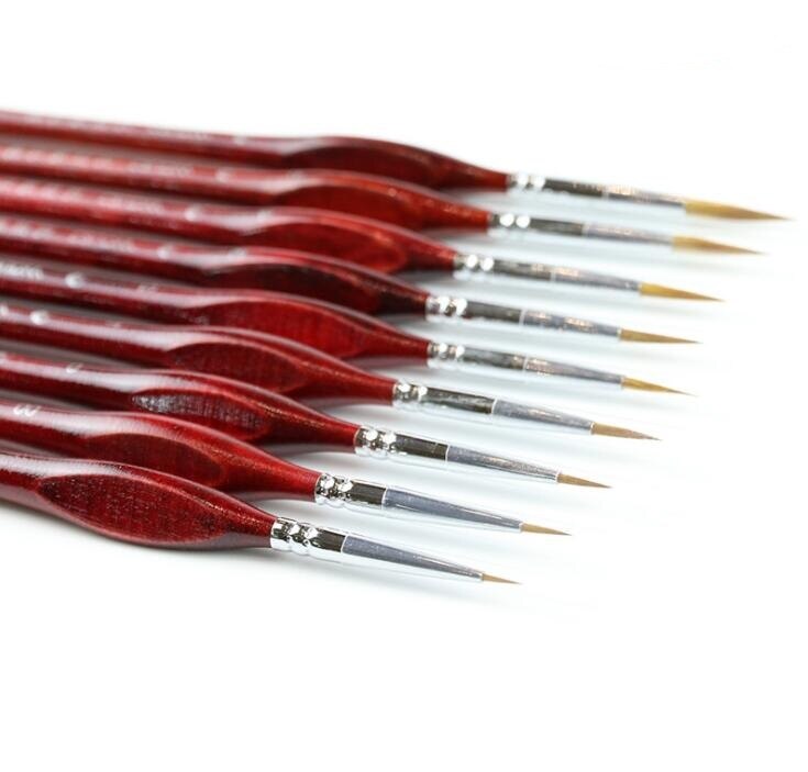 Juego de pinceles para pintar, pinceles profesionales de pelo de Sable, para dibujo de uñas, 7 unidades