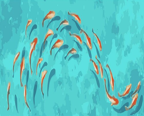 HUACAN Pictures By Numbers Animals Fish HandPainted Kits Drawing Canvas Oil Painting Home Decoration DIY: SZHC1438