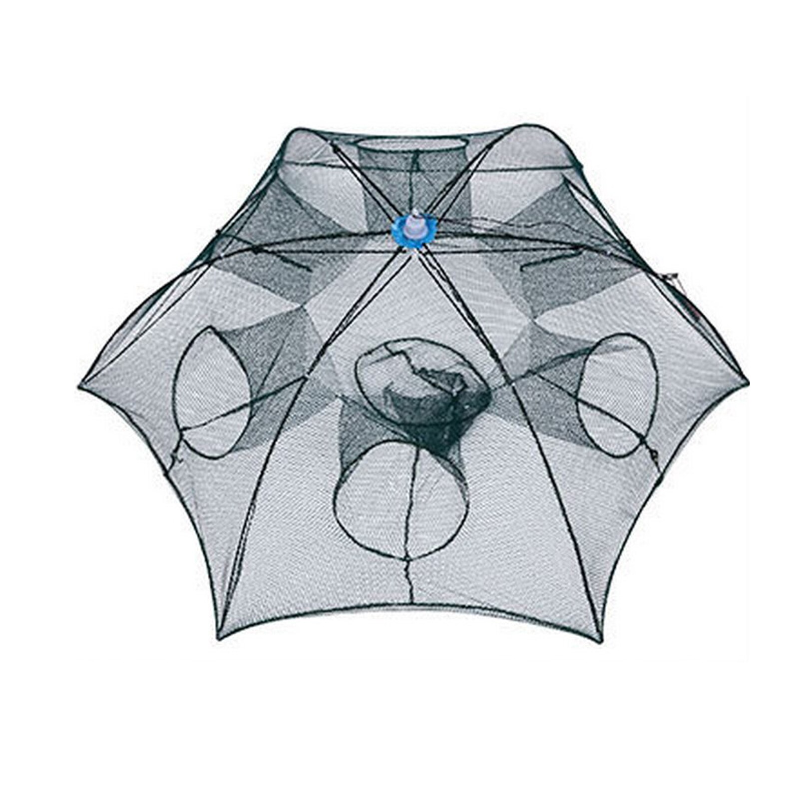 4/6/8 Holes Umbrella Shrimp Net Double Automatic Telescopic Crab Fishing Net Cast Foldable Shrimp Cage Outdoor Fishing Tools: 6 Holes