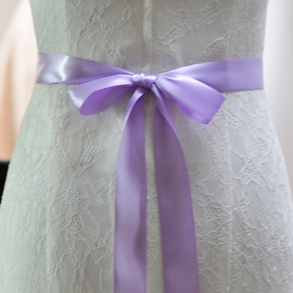 4CM Wedding Belts Accessories Girl Party Prom Decoration With Satin Ribbons and Thin Ribbon 4CM Width 100%: lavender