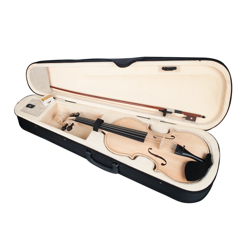 Acoustic Violin Adult Student Violin Full Size 4/4 Violin Smooth Polished Surface Violin Bow Box Set