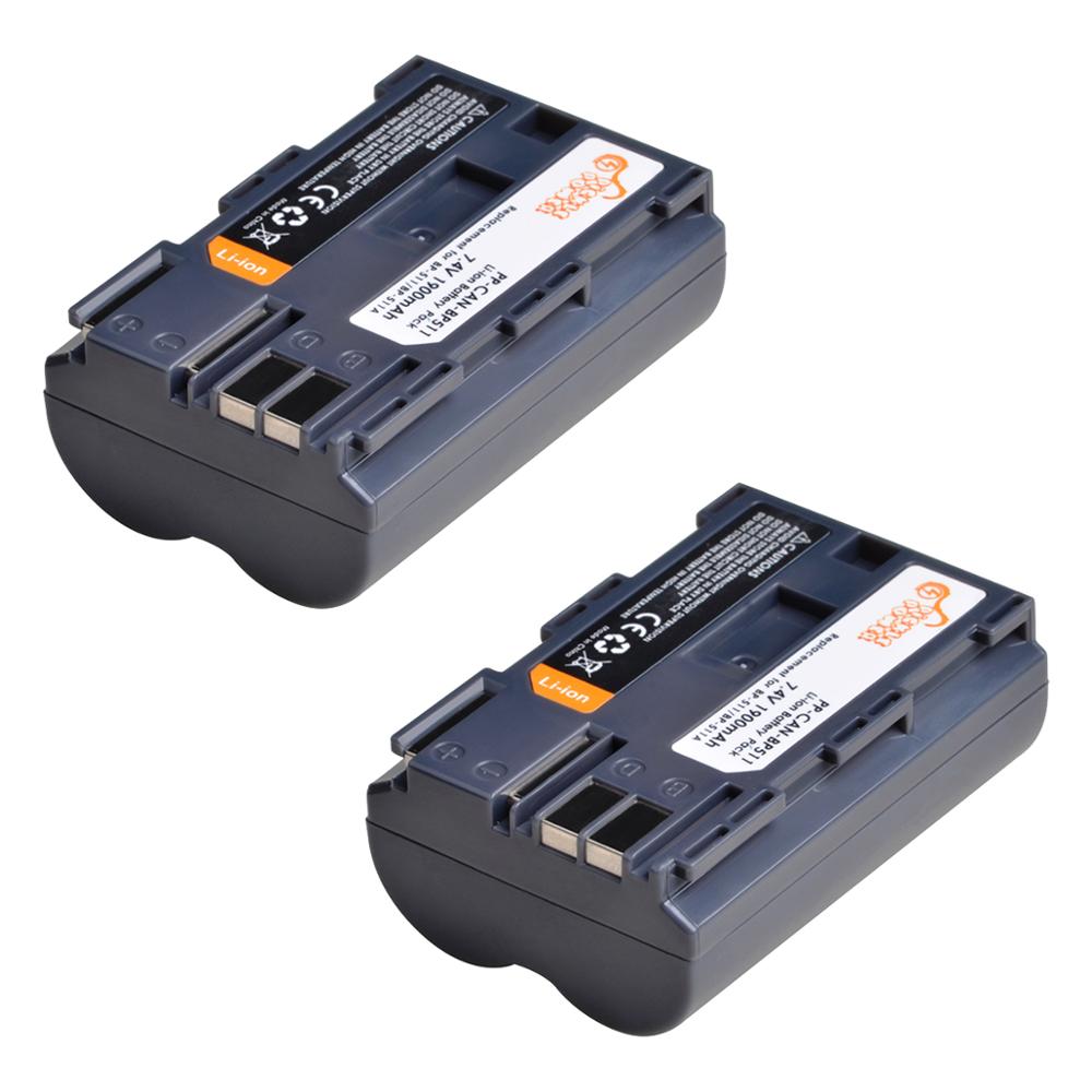 BP-511A BP-511 BP 511 511A BP511A Battery + Car /Wall Charger for Canon EOS 40D 300D 5D 20D 30D 50D Camera: 2 battery
