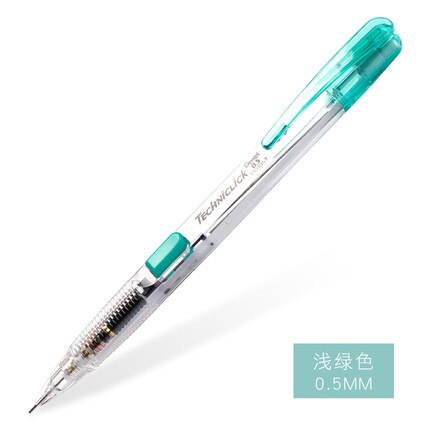 3/4 stk pentel techniclick mekanisk blyant 0.5mm klassisk sidepresse automatisk japan sort/blå/grøn/pink farve: 3 stk 0.5mm lg