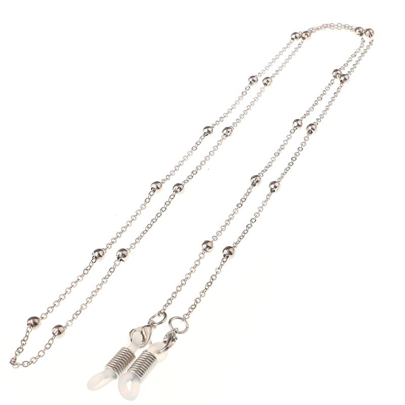 SO&amp;EI Ins Popular Vintage Lower Half Frame No Lens Women Glasses Frame Water Pendant Chain Decorative Glasses Empty Frame: Silver Chain