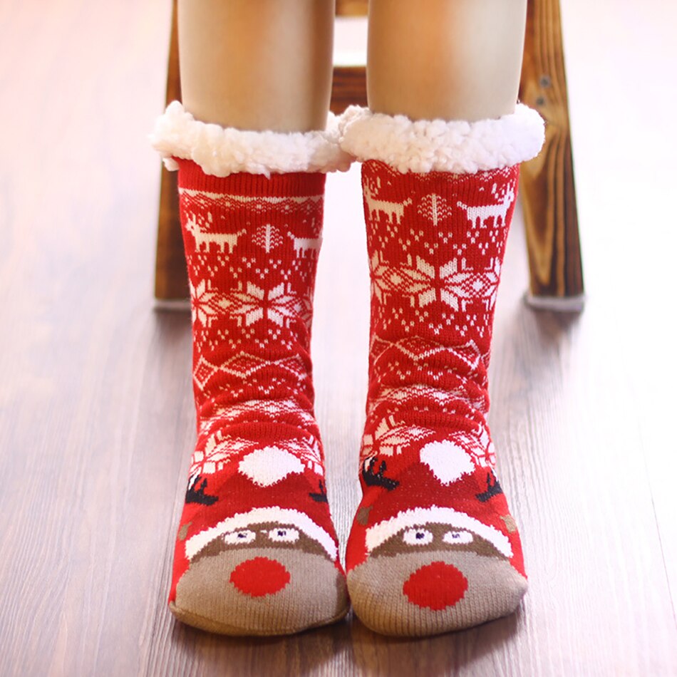 Kids Meisje Kerst Kousen Xmas Party Winter Warme Lange Sokken Kerstman Boom Sneeuwpop Kous Volwassen Accessoires: B