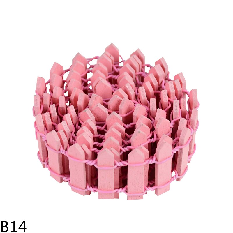 1 meter 3/5cm farebné palisády mini plot miniatúrna rozprávková záhrada mikro mini drevené remeselné domáce dekorácie: Výška 3cm-b14