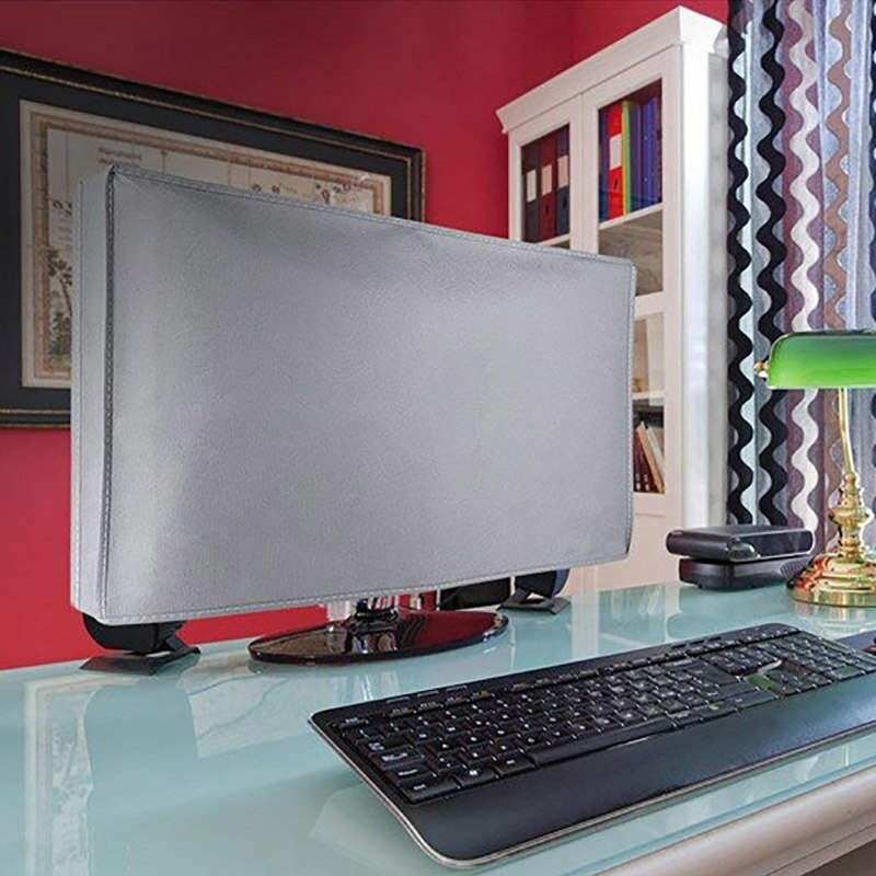 Funda protectora para Monitor de ordenador de escritorio, cubierta antipolvo de tela no tejida, para pantalla LCD, color gris, GL001, 21, 24, 28 y 34 pulgadas