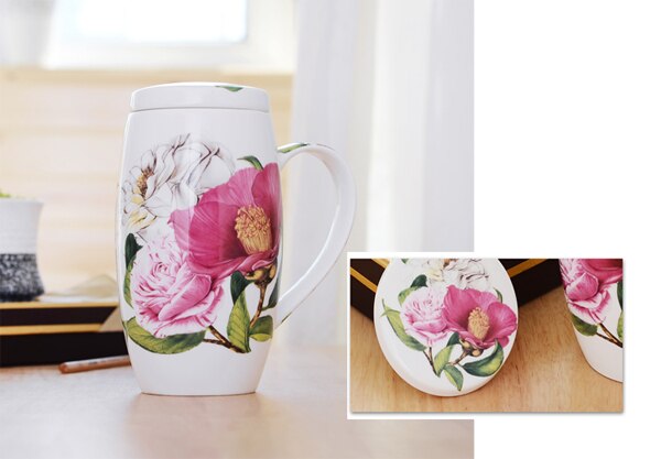 700ml,  bone porcelæn stort kaffekrus, keramisk tumbler te-tid, stort krus julekop, porcelæn stort krus, emalje kop taza: C