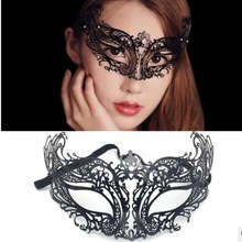 Masque vénitien Sexy en métal de avec diamants, fournitures de fête de danse