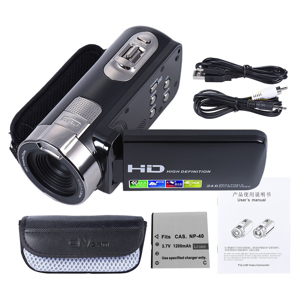 Hdv -302p digitalkamera anti-shake digital video dv kamera camcorder 3.0 tommer lcd skærm fuld  hd 1080p 15 fps 24mp 16x