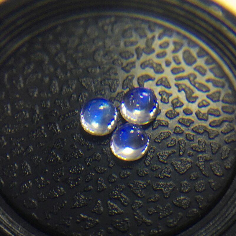 Tbj ,3 piece one lot natural India good blue fire moonstone round 4mm piece for diy jewelry