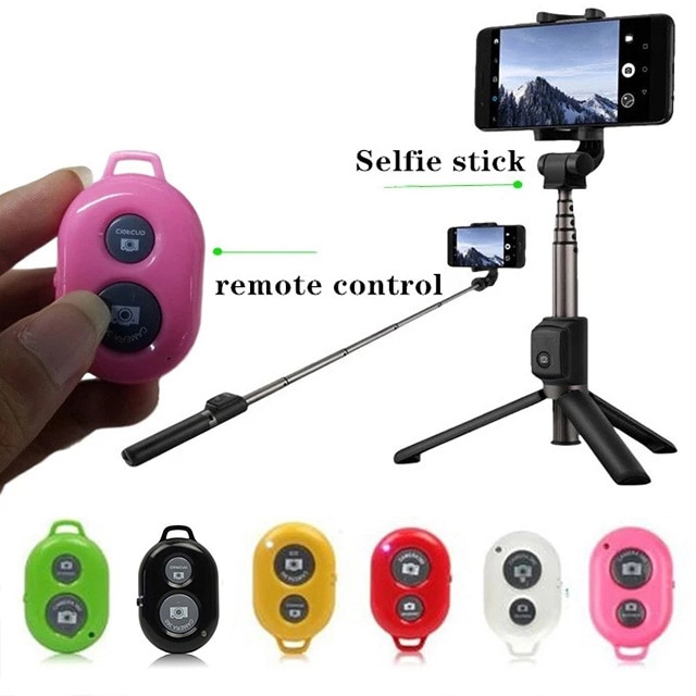 Wireless Bluetooth Remote Control Camera Shutter Release Selfie Button Controller Self-Timer Clicker for iOS Android Devices