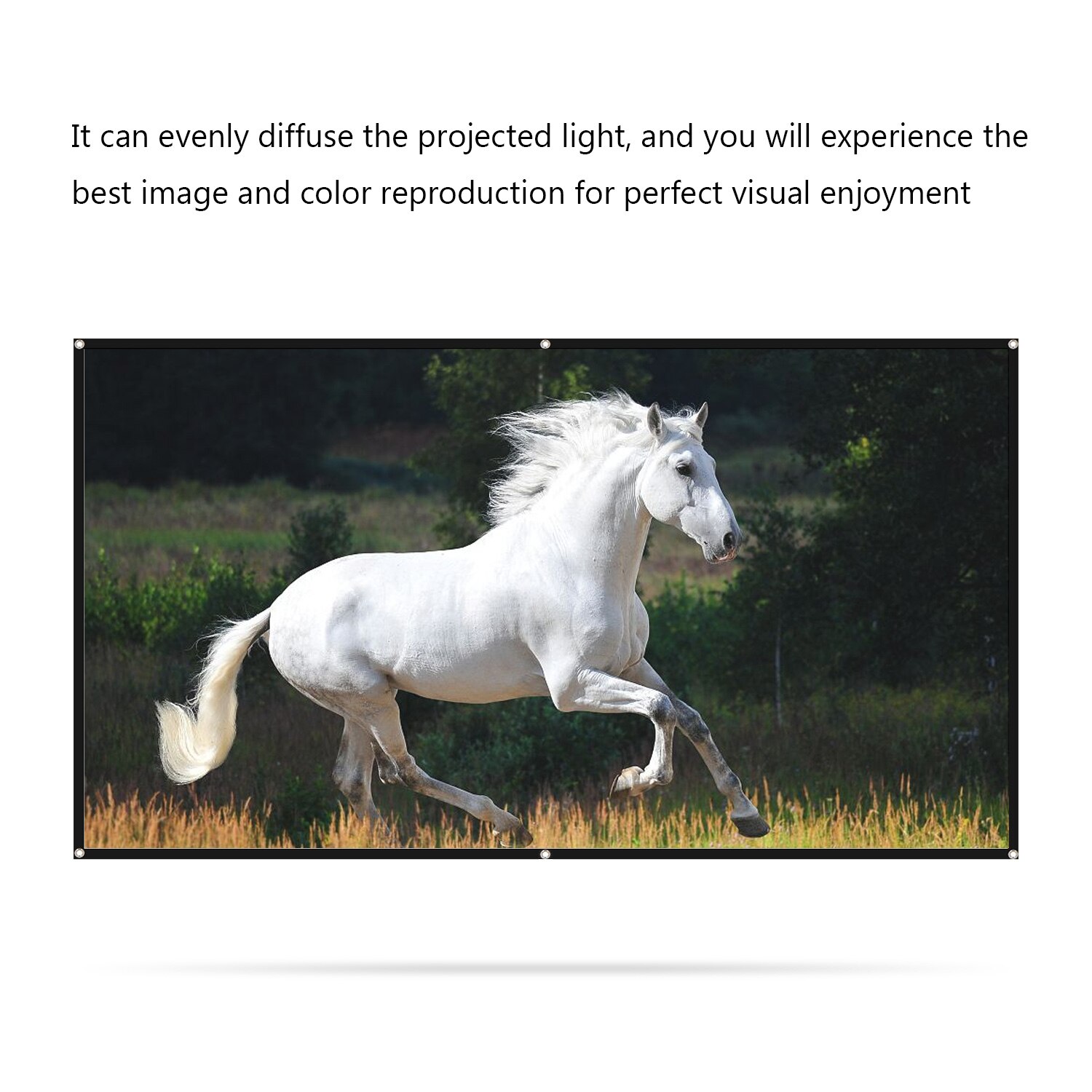 60-150 inches Projector Screen Widescreen 16:9 Portable Projection Screen Anti-Crease Foldable for Outdoor Projector Home Office