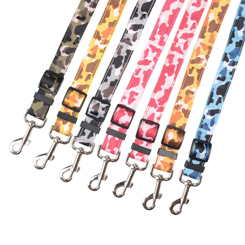 Verstelbare Camo Honden Veiligheid Leiband Autogordel Voor Puppy Pet Taille Riem Teddy Veiligheid Riemen Leash Gebruikt Voor Reizen dierbenodigdheden