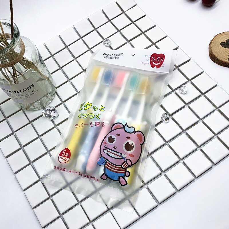 Kinder Zahnbürste Baby Artikel 5PCS Dental Pinsel Halten Sauber Ausbildung Zahnbürste für Kinder Baby Zähne Pflege Zahnbürsten: 1set