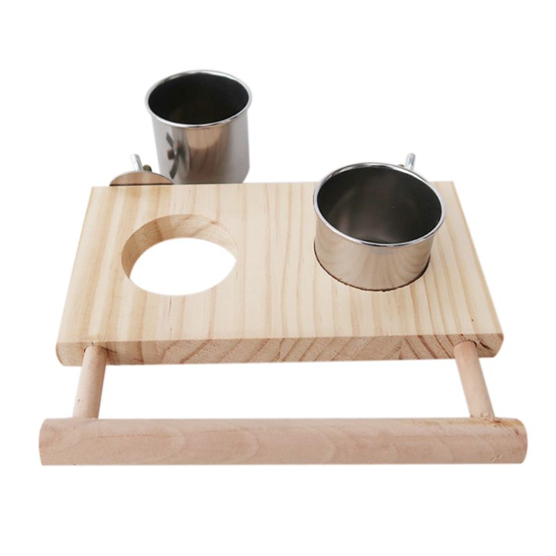 Vogel Voeden Bekers Met Klem Papegaaienkooi Water Feeder Bowl Rvs Coop Schotel Platform Baars Stand Speelgoed: L
