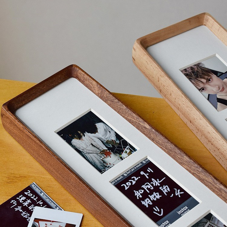 Soporte de exhibición de marco de fotos de madera maciza para tríptico DIY, fotos de boda de pareja cuádruple de varias piezas, marco de fotos de