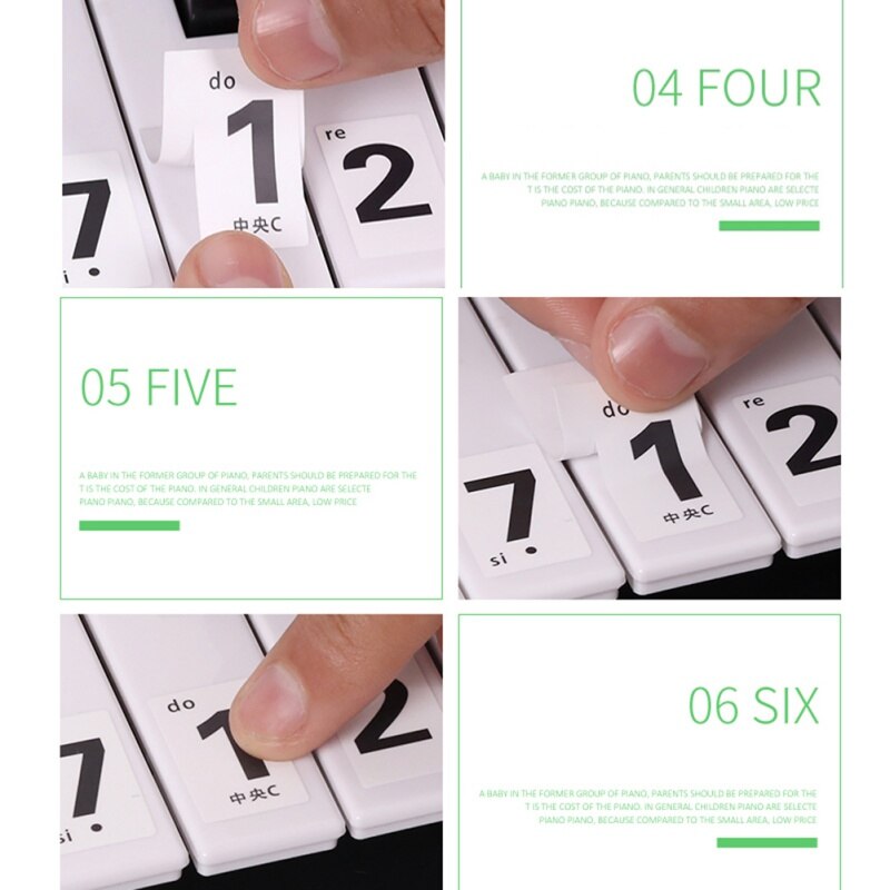 Keyboard stickers 32-49-54-61-88 key digital hand roll electric piano stickers staff tab music stickers