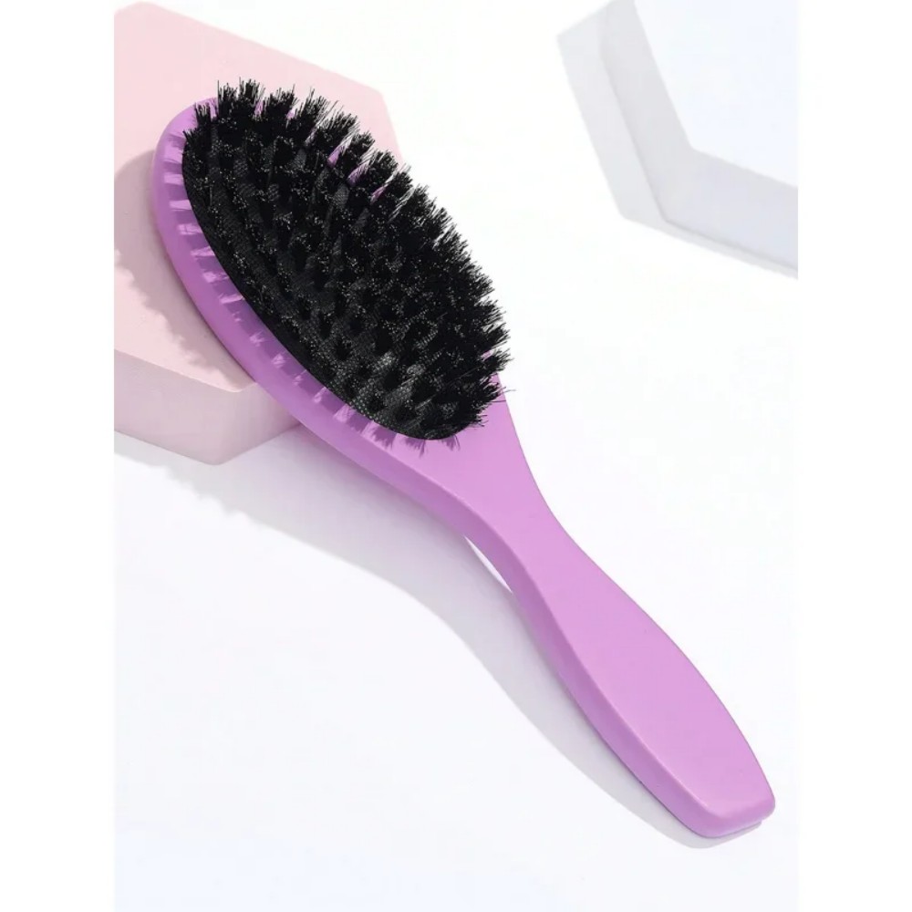 Naturligt galtborst hårborste massage kam antistatiskt hår hårbotten paddel borste bok träskaft hår borste kam styling verktyg