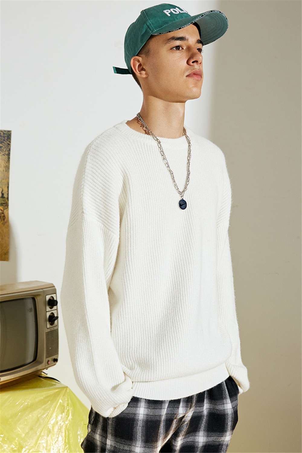 Raibaallu Men's Pullover - Oversize Long Sleeve Knitwear Top - Autumn Collection
