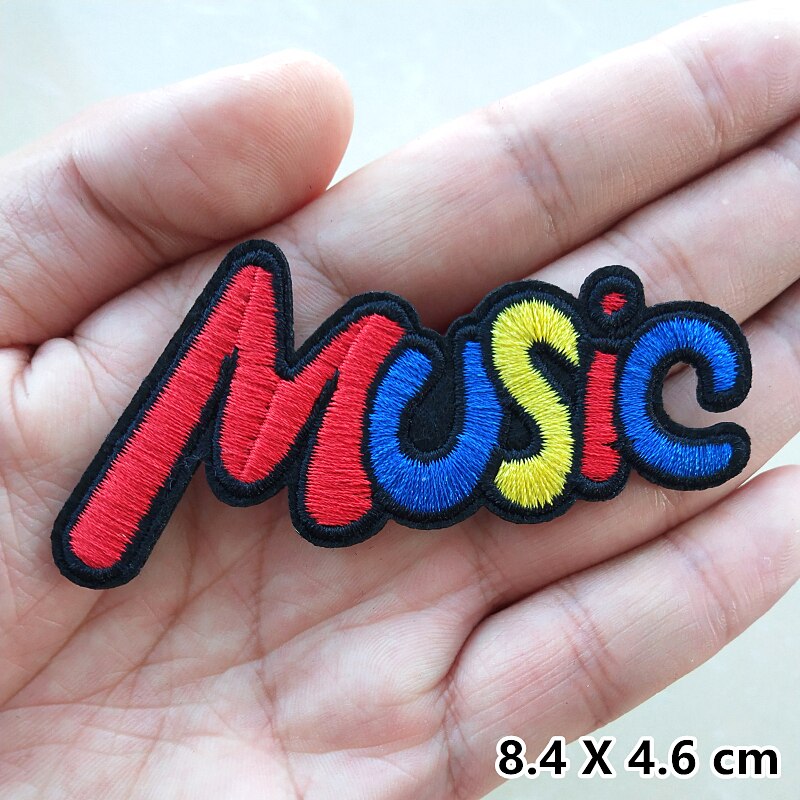 Mode Omg Liefde Muziek Brief Borduurwerk Patches Voor Kleding Ijzer Op Applicaties Stickers Geborduurde Badges Diy Patch: 246